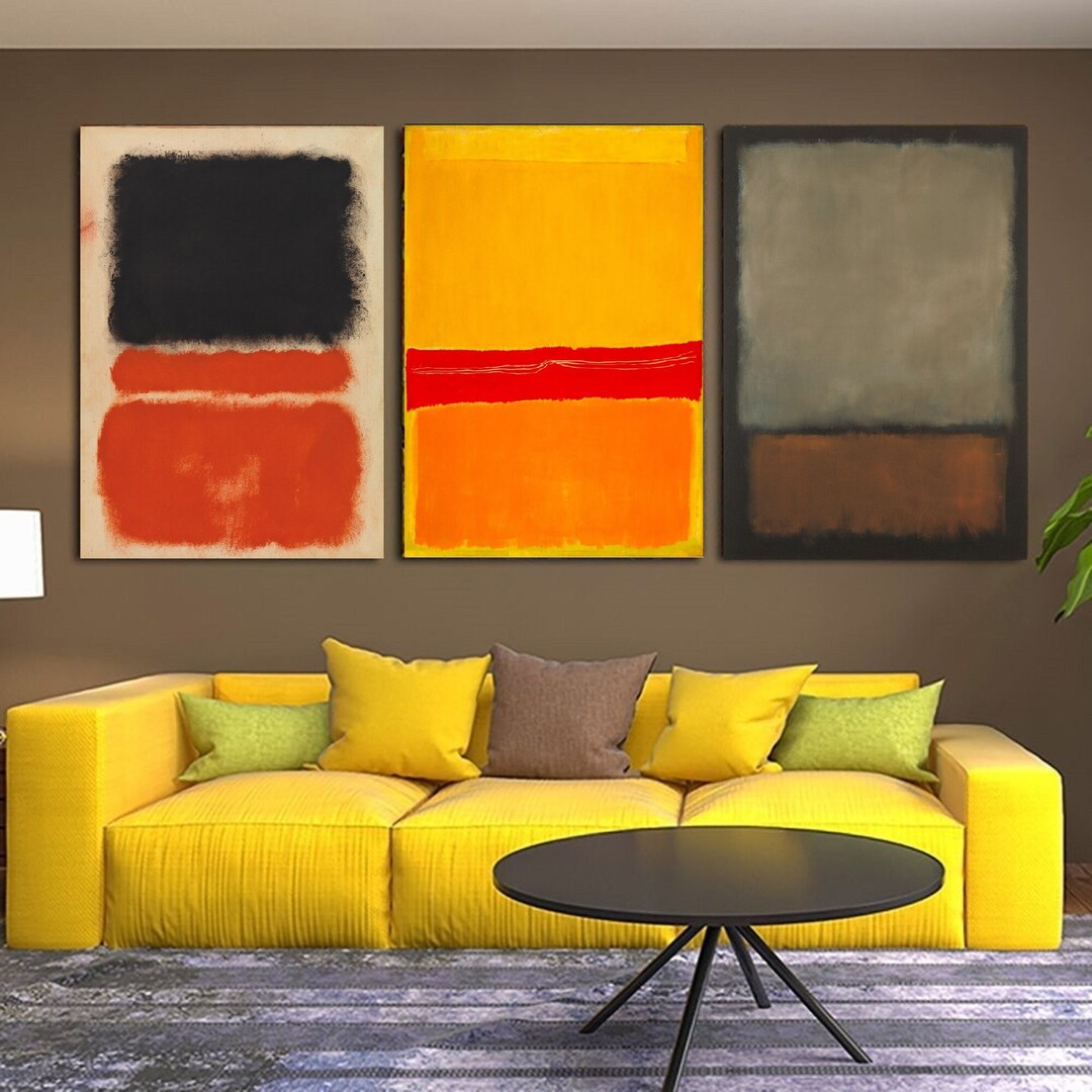Set of 3 Rothko Wall Art Mark Rothko Reproduction Canvas Wall Etsy
