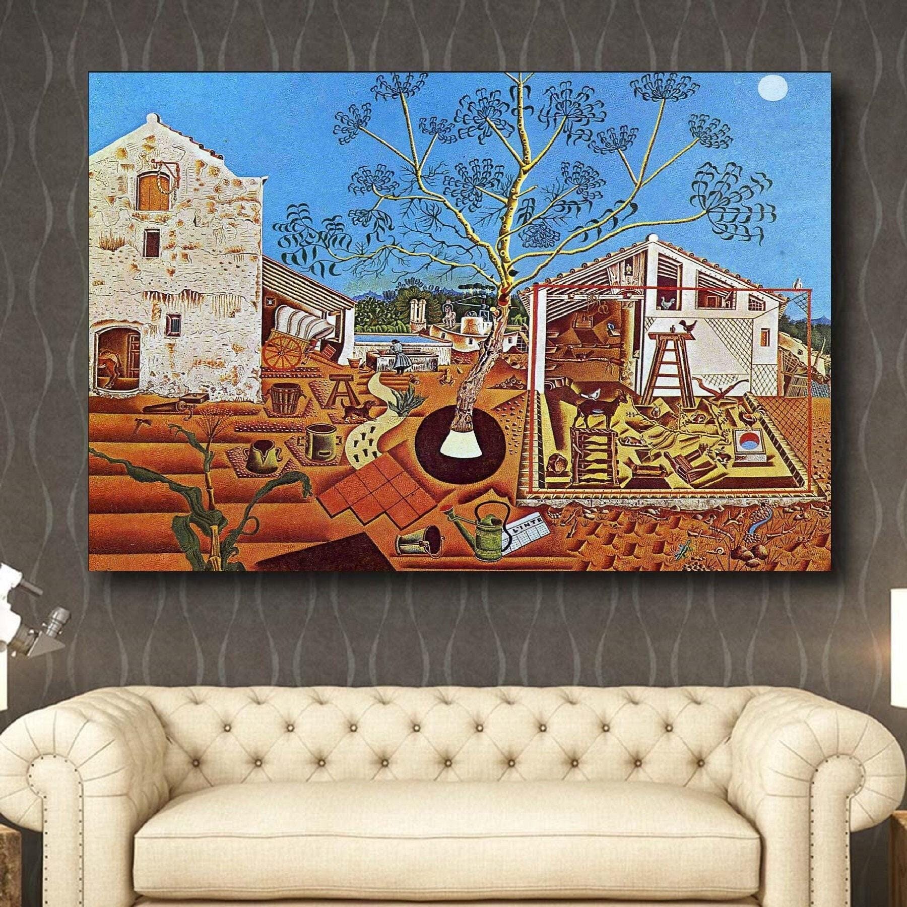 Joan Miro the Farm Canvas Wall Art,miro 1922 Abstact Canvas