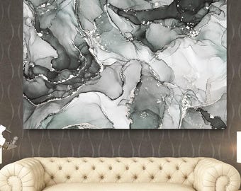 Lienzo de mármol plateado con diseño de mármol, arte abstracto en lienzo, decoración de pared de mármol grande, fondo de mármol morado moderno, mármol morado abstracto dorado