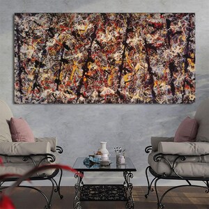 Extra Large Canvas Wall Art Jackson Pollock Canvas Wall Art Abstract Wall Art Home and Living Room Decor Jackson Pollock Convergence
