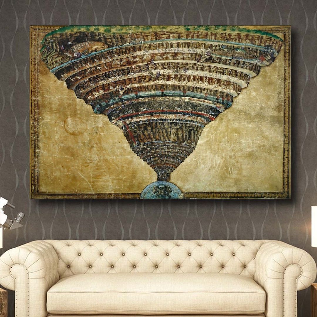 Sandro Botticelli the Map of Hell Dante the Divine Comedy 1485 Canvas