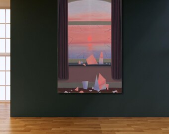 La Lunette D Approche-rene Magritte,home Office Decor,surrealist