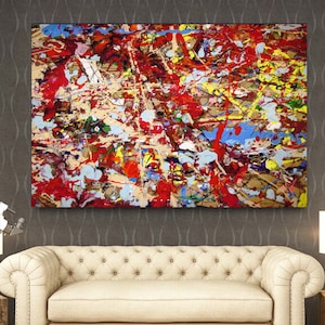 Extra Large Canvas Wall Art Jackson Pollock Canvas Wall Art Abstract Wall Art Home and Living Room Decor Jackson Pollock Convergence