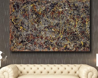 ジャクソン・ポロック「ナンバー5」キャンバス - 大型抽象壁アート