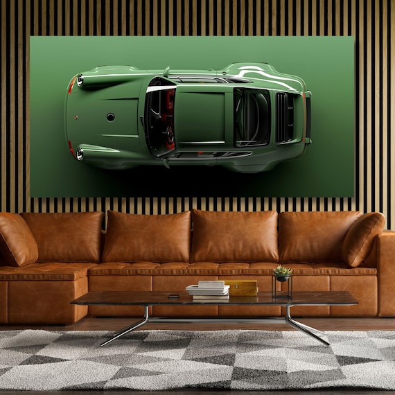グリーン ポルシェ 911 カレラ キャンバス ウォールアート、ポルシェ