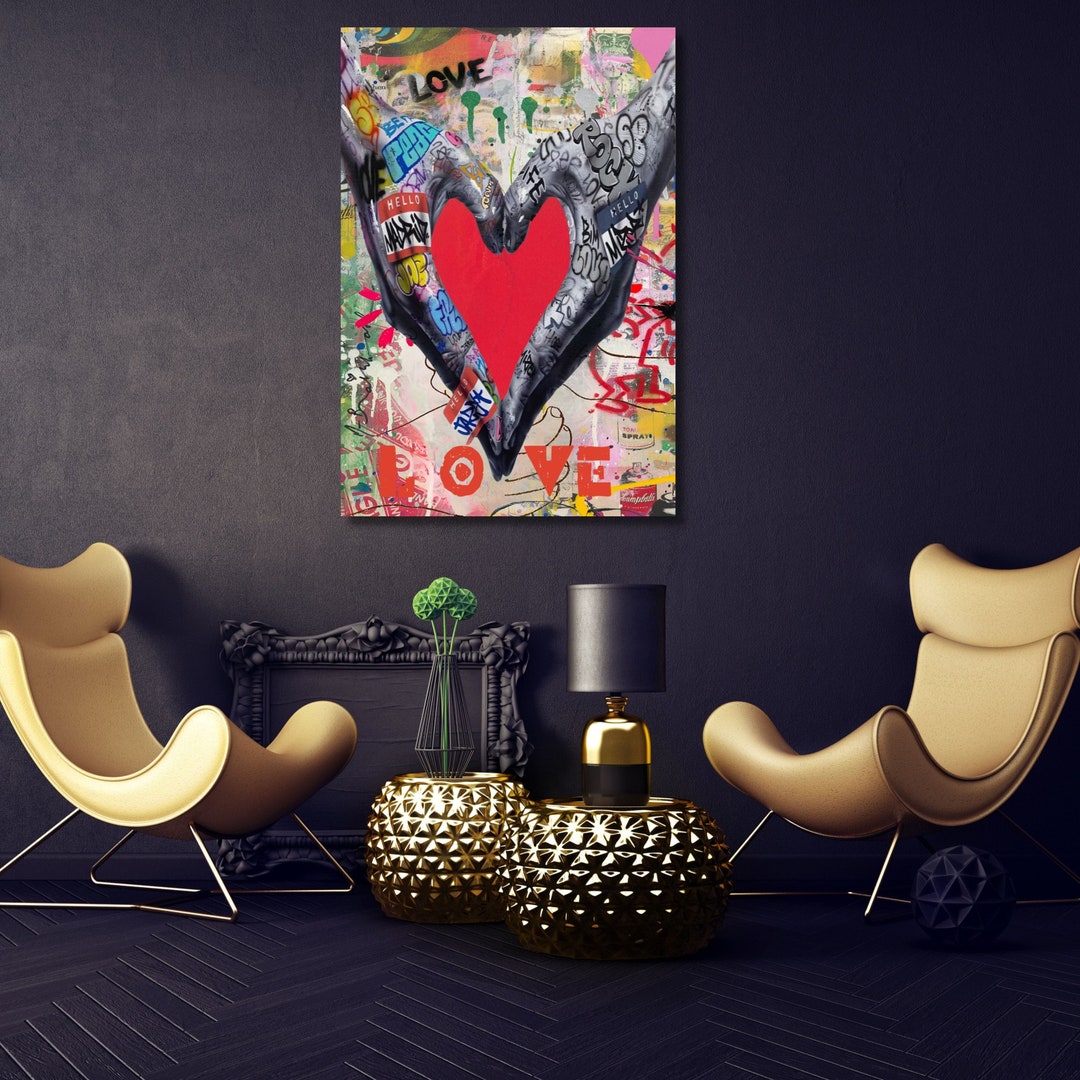 Banksy Canvas Wall Art Love Canvas Print Art,banksy Canvas Wall Art
