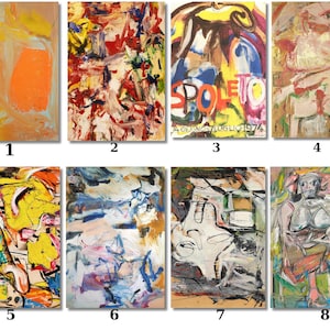 Willem de Kooning-canvaskunst aan de muur, moderne muurkunst, de Kooning-print, aangepaste Willem de Kooning-muurkunst Kies een van uit Kooning 's 41 Art