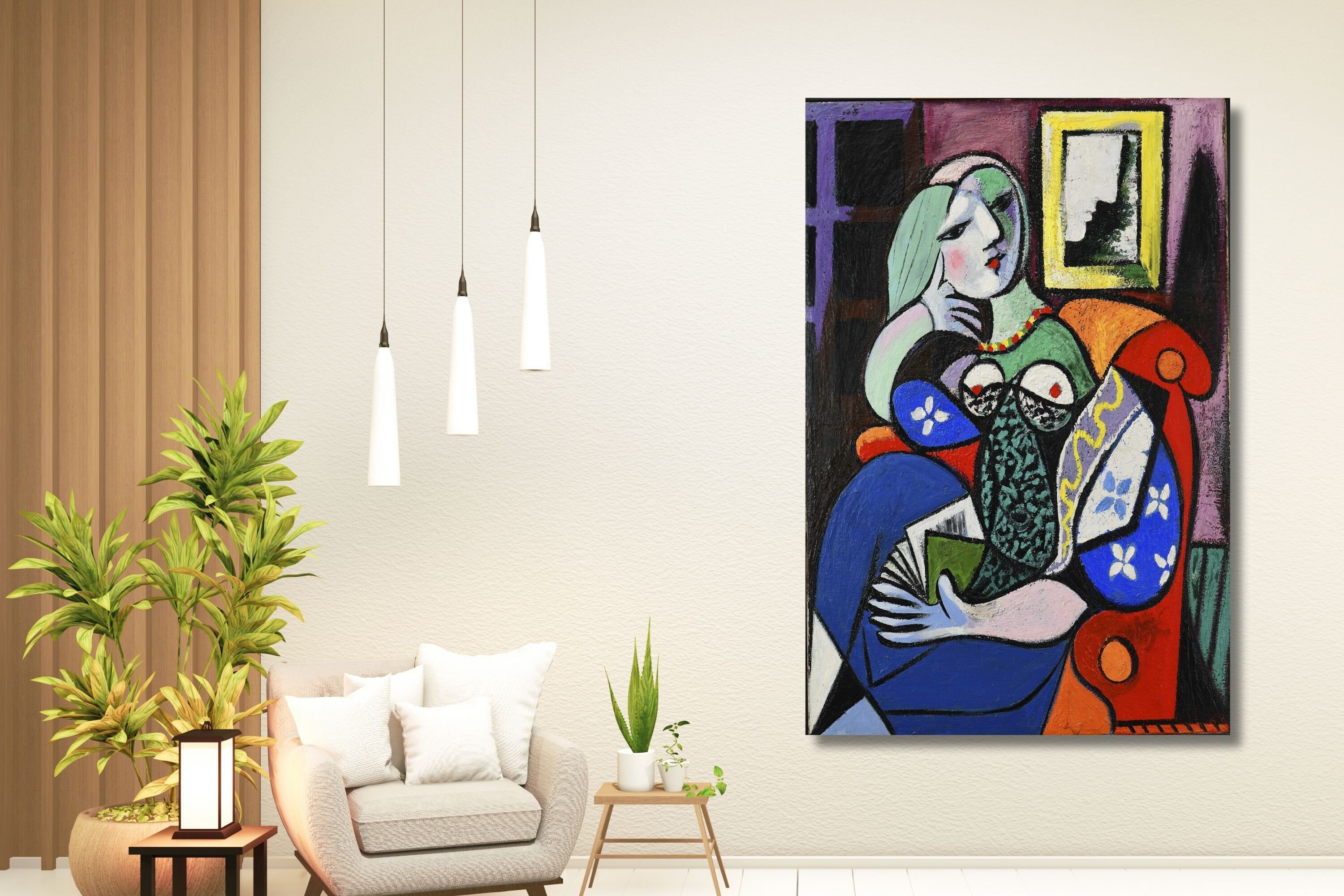Pablo Picasso Poster Le Reve - Leinwand Druck 50x70cm Ohne Rahmen, Abstrakte Wandkunst Für Zuhause