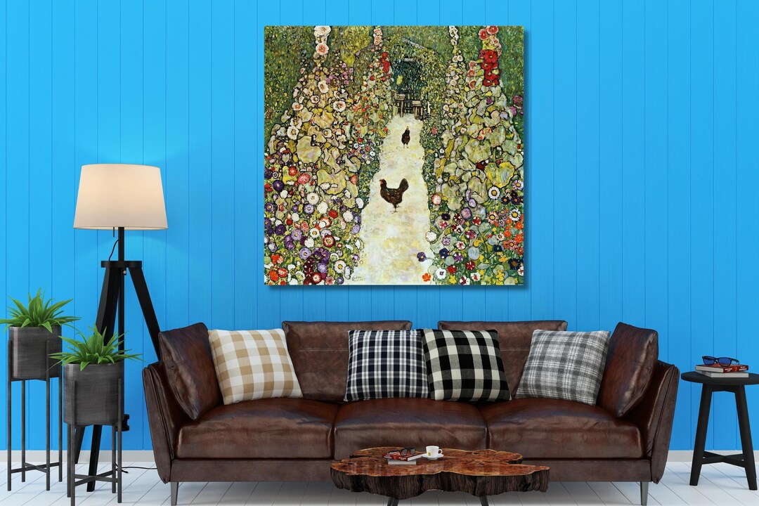 Gustav Klimt Garden Path With Hens CANVAS WALL ART Garden Path With