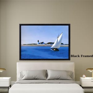 Edward Hopper The Long Leg Canvas Wall Art – Serene Nautical Landscape Print – Classic American Realism for Coastal or Modern Home Decor
