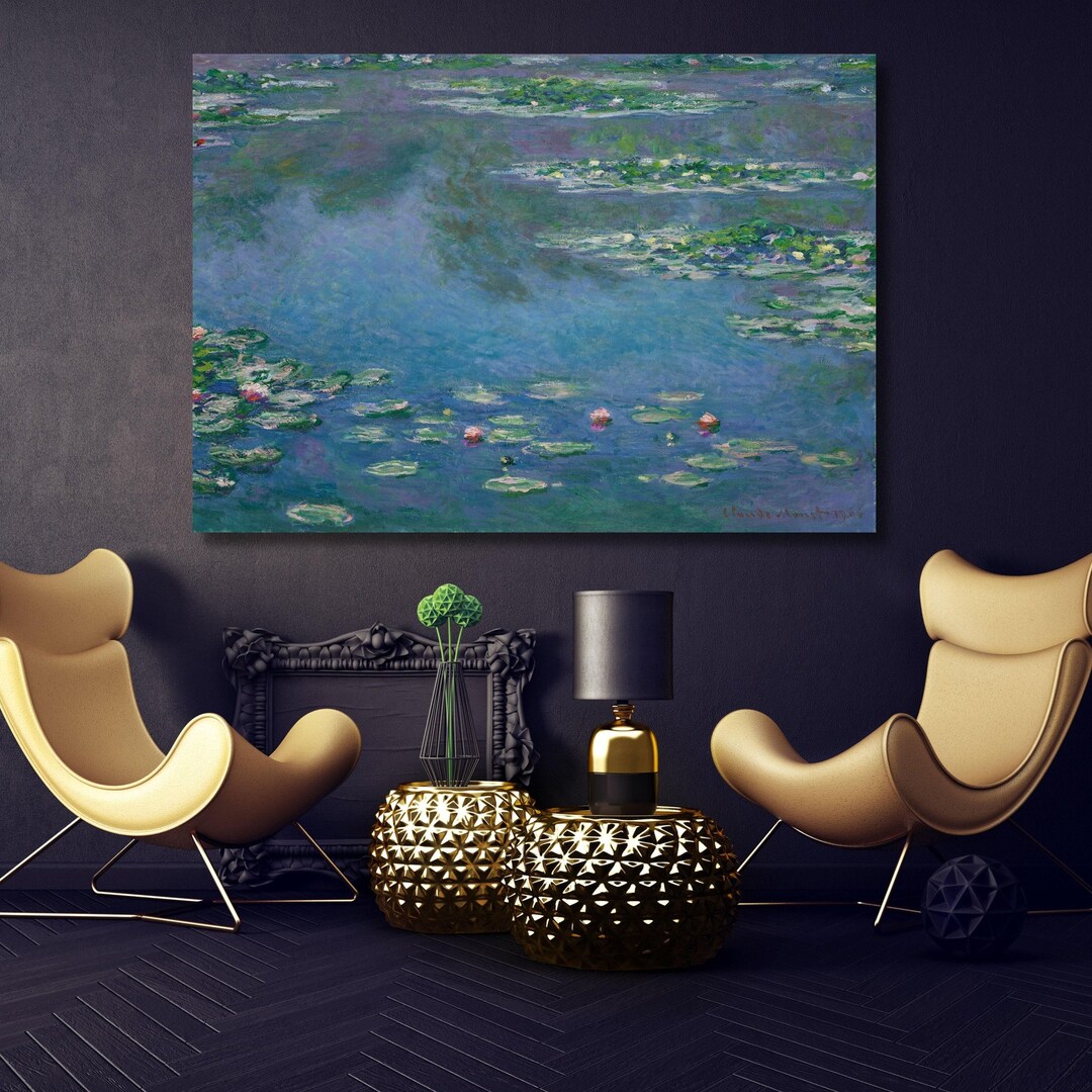 Claude Monet Water Lilies Canvas Wall Art Gallery Wrapped Giclee Print ...
