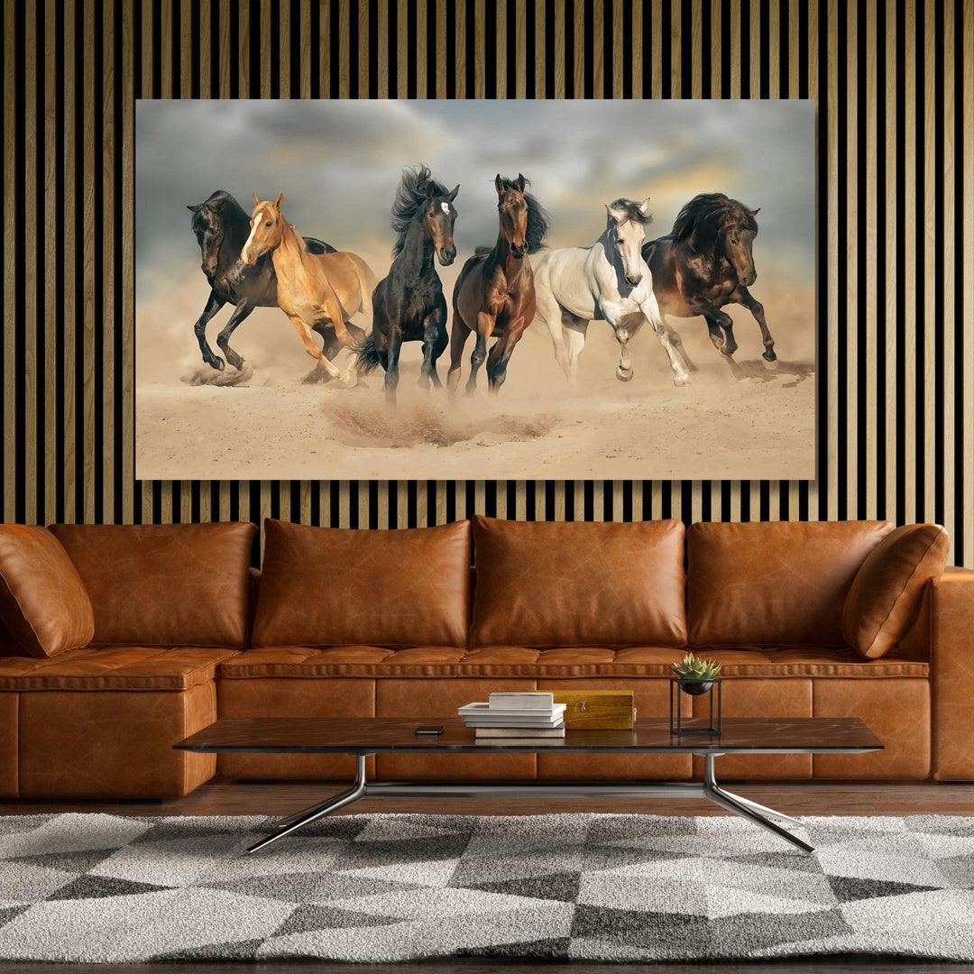 Horses Wall Art Large Running Horses White Horses Canvas Print Horses ...
