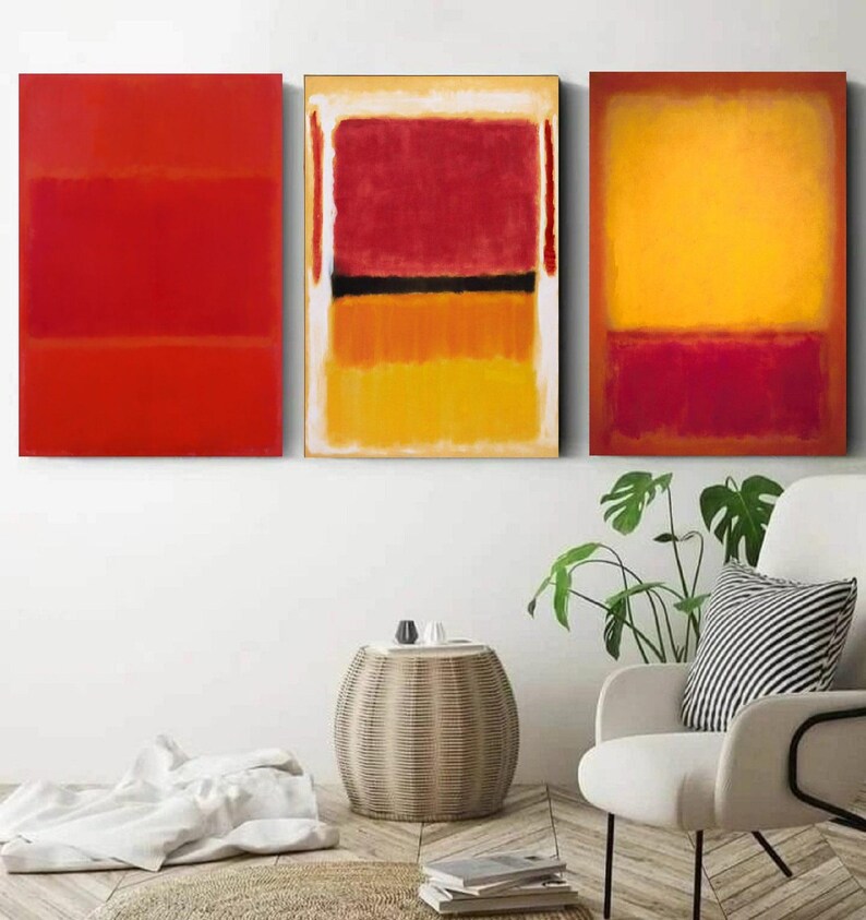 Set of 3 Rothko Wall Art Mark Rothko Reproduction Canvas Wall Art Print ...