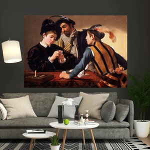 Caravaggio Medusa Canvas Wall Art The Cardsharps Decor Vintage Gorgon Exhibition Poster Exhibition Artwork Art poster Vintage Art Print