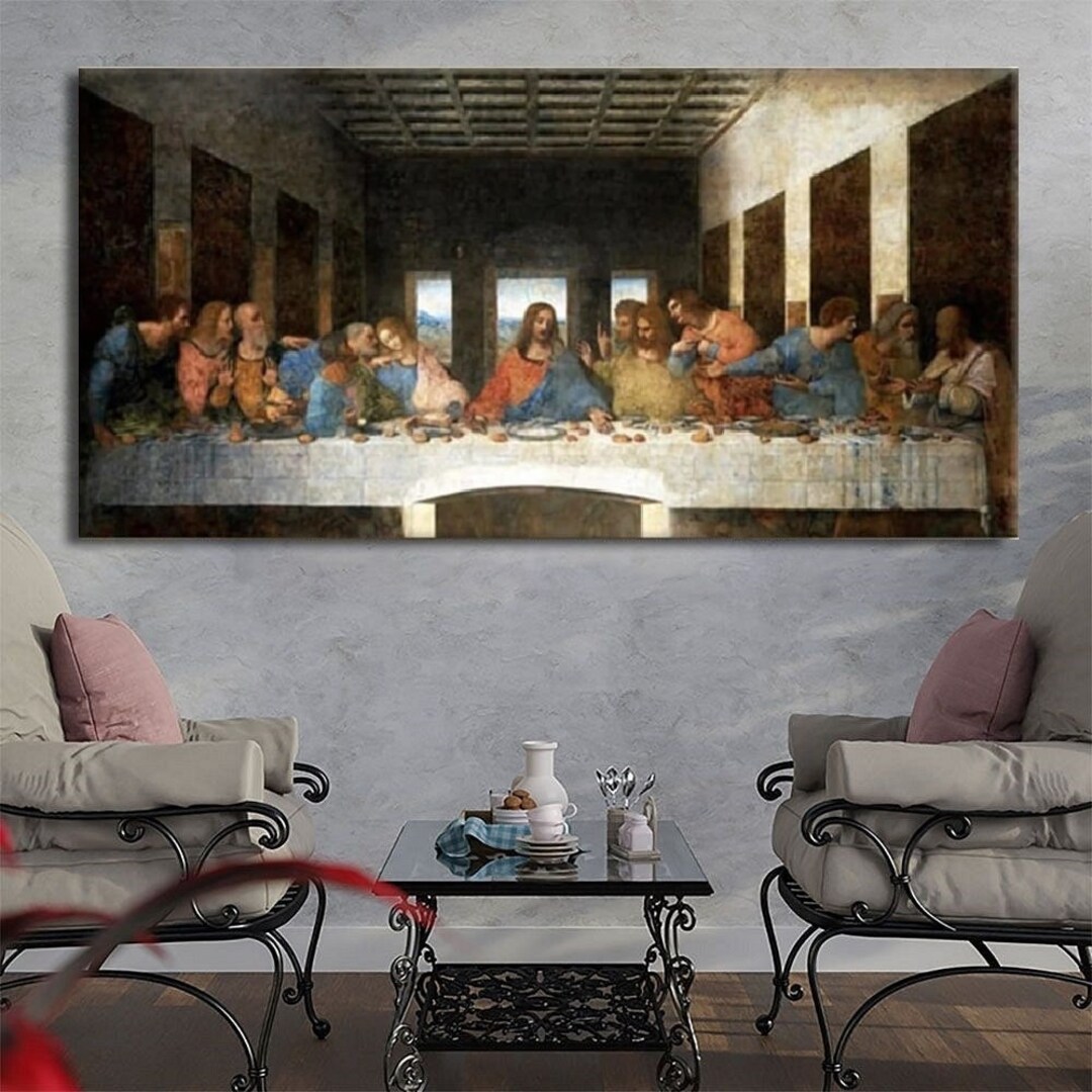 Last Supper Canvas Wall Art Last Supper Poster Leonardo Da Vinci Last Supper Wall Decor
