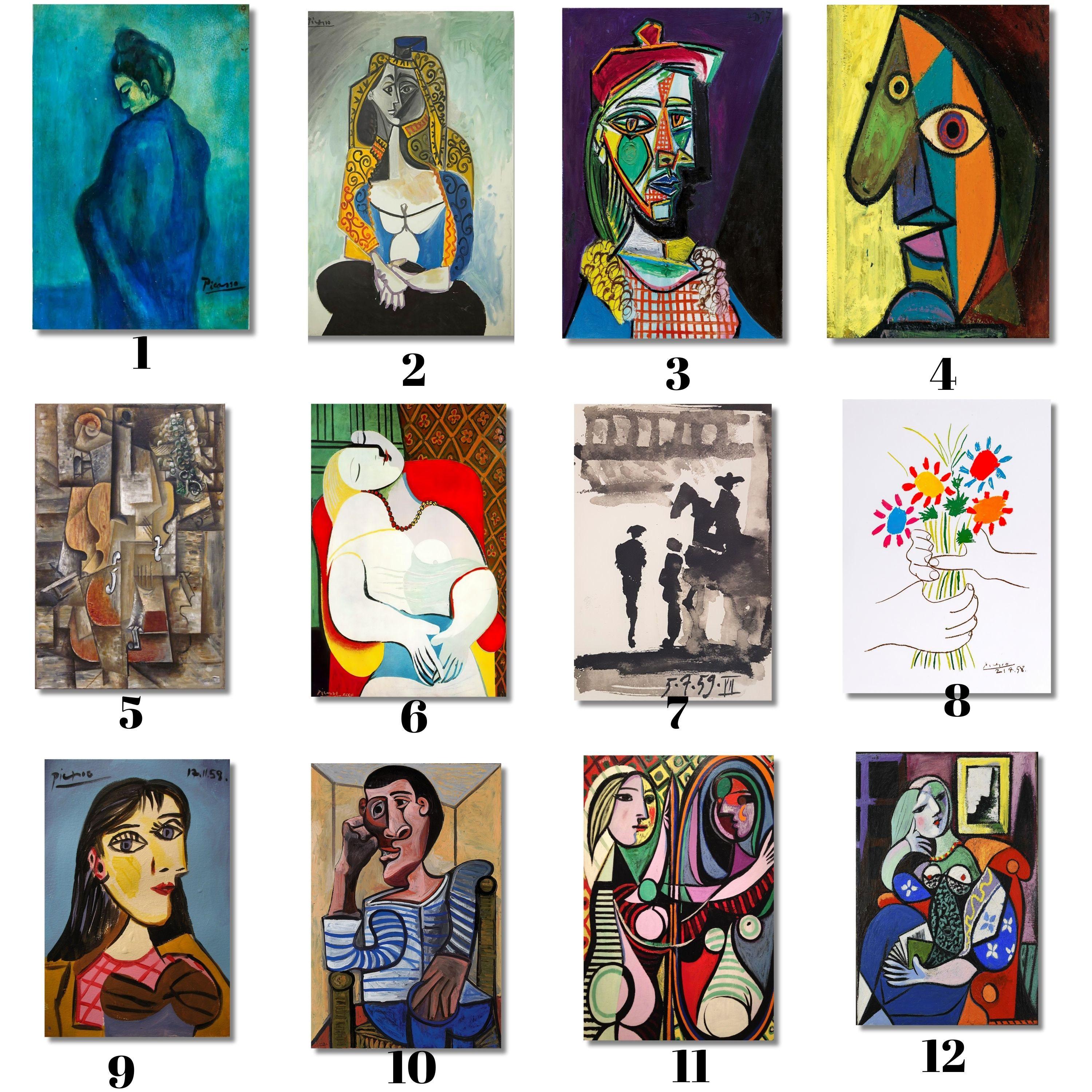 Set of 2 Pablo Picasso Reproduction Canvas Wall Art Print,pablo