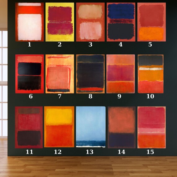 Set of 3 Mark Rothko Reproduction Canvas Wall Art Print,modern