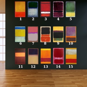 Conjunto de 2 reproducciones de Mark Rothko en lienzo, arte mural moderno, arte mural Rothko, impresión de Mark Rothko, pintura de Mark Rothko, Museo Rothko