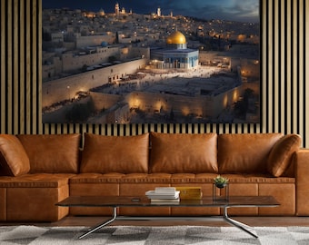 Al-Aqsa Mosque Canvas Wall Art Allah Art Al-Aqsa Mosque Decor, Muslim Home Gifts Ramadan Islam Decorations,Eid Gifts religious gifts Al-Aqsa