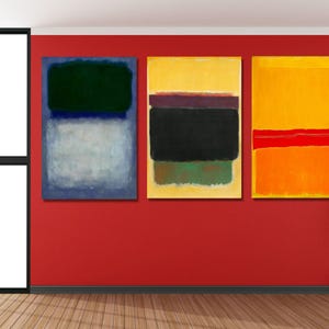 Set of 3 Rothko Canvas Wall Art,Mark Rothko Reproduction Canvas Wall Art Print,Modern Wall Art,Mark Rothko Print,Mark Rothko Extra Large
