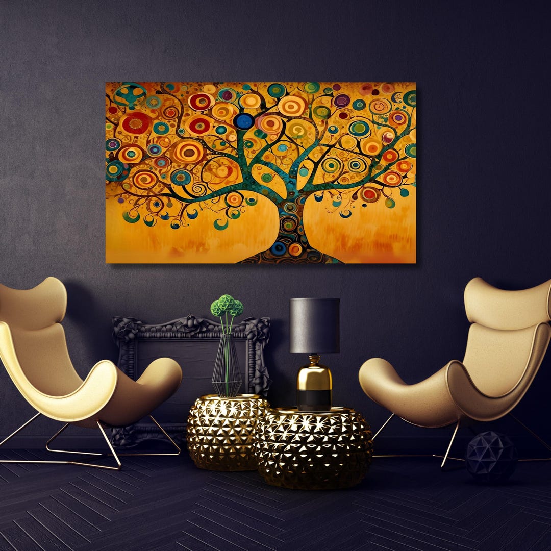 Tree of Life Gustav Klimt Style Canvas Wall Art,tree of Life Framed ...