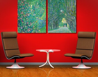 Gustav Klimt Wall Art Set - Two Canvas Prints, Modern Vintage Decor