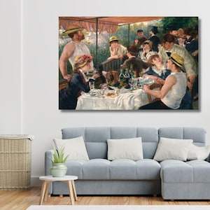Pierre Auguste Renoir Canvas Wall Art Luncheon of the Boating Party (1881) Home Decor Canvas Wall Art Poster Office Wall Decor Wall Art Gift