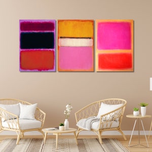 Set of 3 Mark Rothko Reproduction Canvas Wall Art Rothko Museum Art Print,Modern Wall Art,Rothko Wall Art,Rothko Print,Mark Rothko Painting