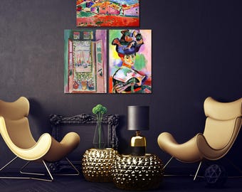Set Of 3 Henri Matisse Canvas Wall Art The Open Window Wall Art Henri Matisse Poster Matisse Gallery Wall Art Matisse Artwork Landscape