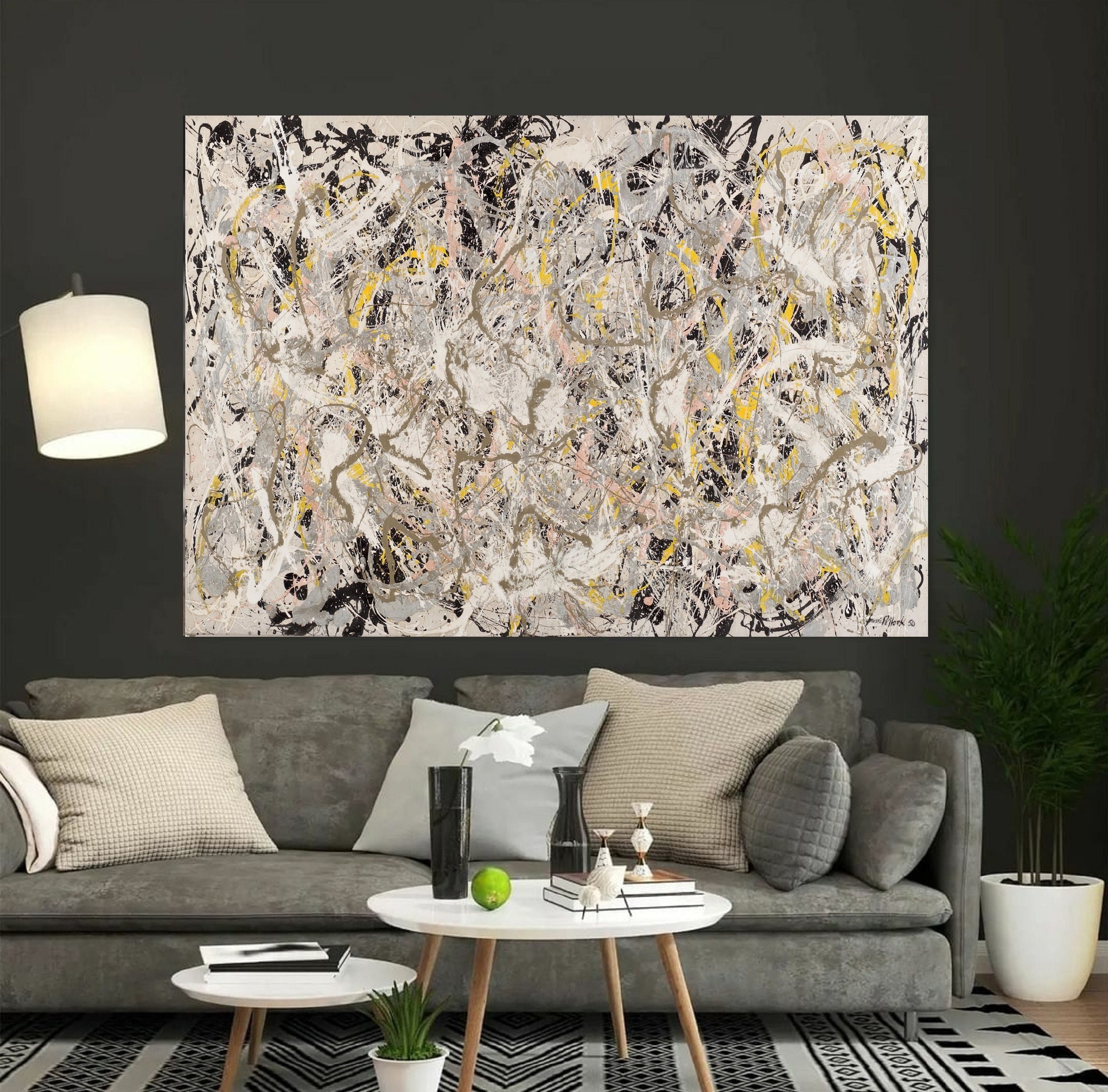 Extra Large Canvas Wall Art Jackson Pollock Canvas Wall Art Abstract Wall Art Home and Living Room Decor Jackson Pollock Convergence