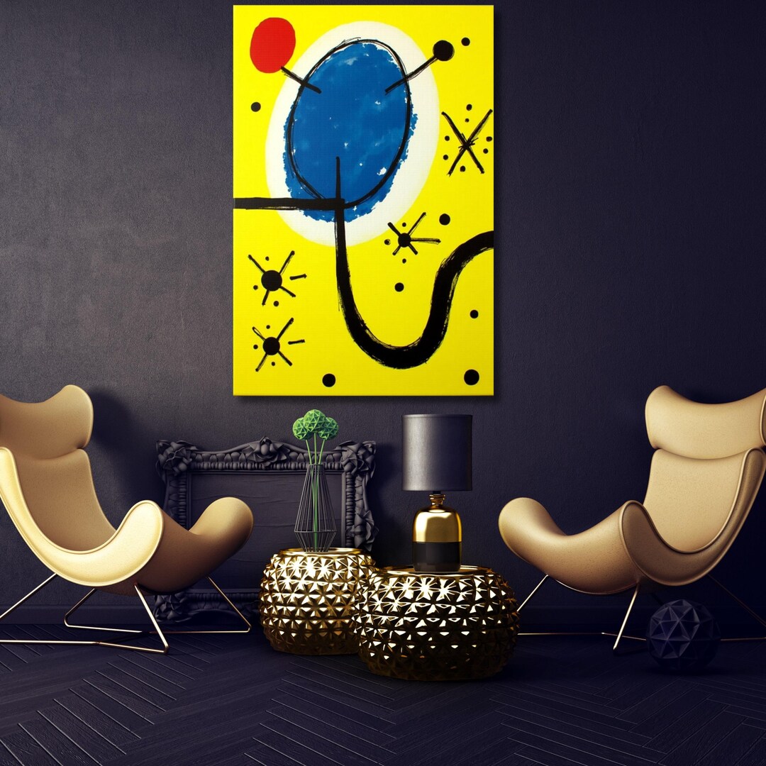 Style the Gold of the Azure by Joan Miro Style Exhibition Poster Miro