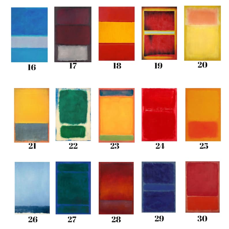 Custom Set of 3 Mark Rothko Reproduction Canvas Prints, Modern Abstract ...