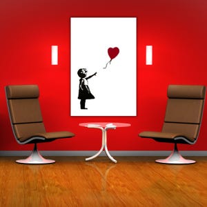 Meisje met ballonnen muurkunst graffiti muurkunst Banksy canvas muurkunst, graffitikunst, Banksy canvas home street art rode ballon meisje cadeau poster, graffitikunst, Banksy canvas home street art