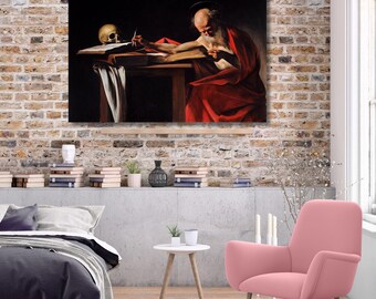 Caravaggio Saint Jerome Writing Canvas Wall Art Caravaggio Poster Caravaggio Canvas Design Kids Framed Saint Jerome Writing Caravaggio Art