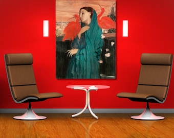 Impressão em tela de Edgar Degas, Jovem Mulher com Íbis, reprodução de arte.