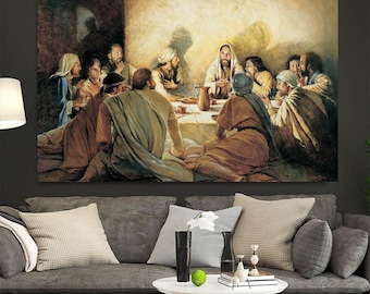 Last Supper Canvas Wall Art Last Supper Wall Last Supper Wall Decor Christian Canvas Art Dinning Room Decor Gift for Home The Last Supper