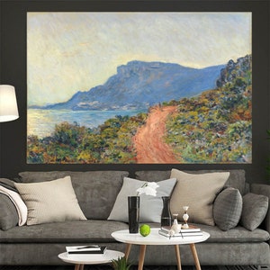 La Corniche cerca de Mónaco 1884 Lienzo Arte de pared Póster de Monet Arte de pared premium Impresión de Monet Decoración Decoración para niños Regalo de Claude Monet