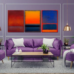 Set of 3 Mark Rothko Reproduction Canvas Wall Art Rothko Museum Art Print,Modern Wall Art,Rothko Wall Art,Rothko Print,Mark Rothko Painting