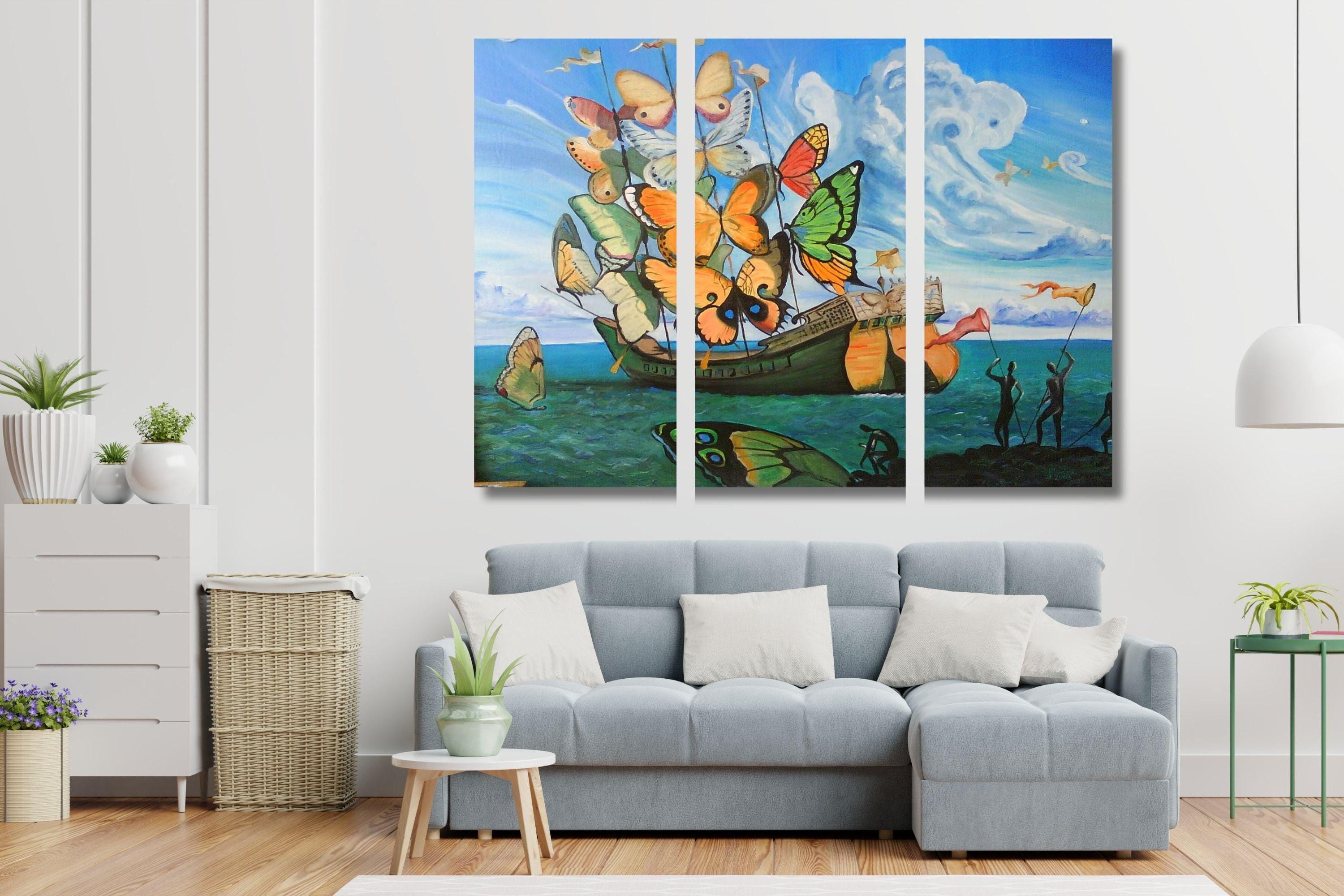 Ship With Butterfly Sails Canvas Art, Dali Canvas, Salvador Dali Print ...
