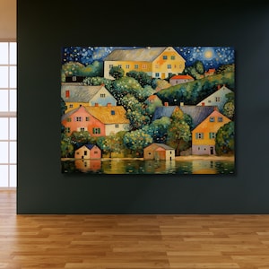Gustav Klimt Stily Canvas Wall art,Gustav Klimt Poster Klimt Exhibition Poster, Gustav Klimt Painting, Flower Garden, Flower Klimt Poster