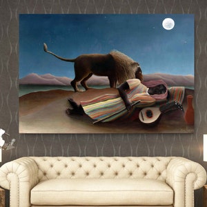 Henri Rousseau Lienzo Arte de pared La gitana durmiente Henri Rousseau Reproducción Arte de pared Impresión en lienzo Arte de Magritte Decoración del hogar, Paisaje forestal