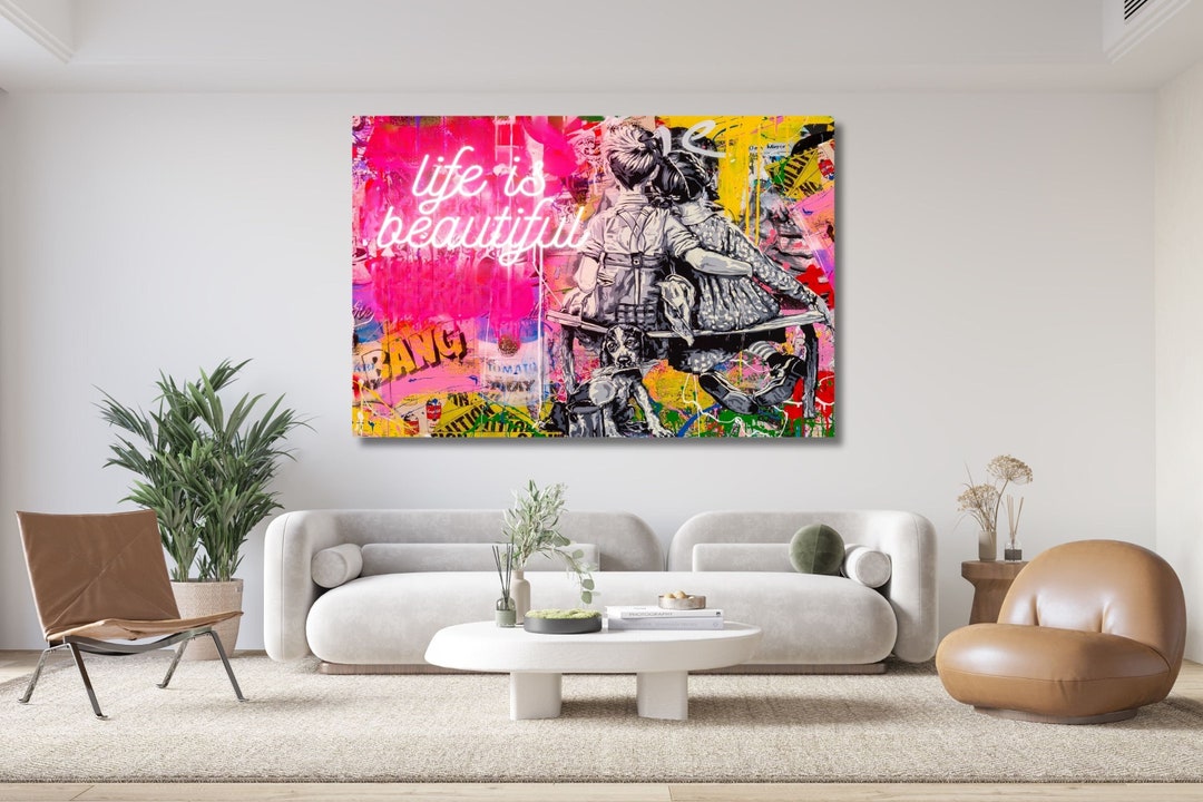 Life is Beautiful Graffiti Canvas Print Art,life is Beautiful Canvas