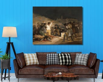 Goya, De Derde Mei 1808, Canvasprint, Spaanse Geschiedenis Muurdecoratie
