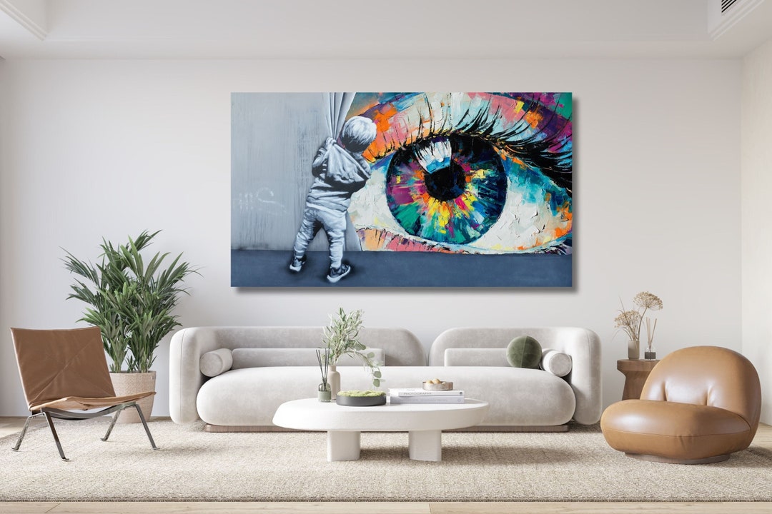Colorful Eye Canvas Eye Wall Art Eye Canvas Oil Painting Print Colorful ...