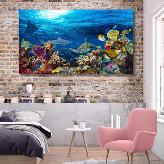 水槽用キャンバス壁アート 水族館用キャンバス魚類キャンバスアート