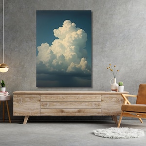 Cloud Canvas Wall Art Large Cloudy Sky Painting Cloud Painting White Cloud Abstract Painting Blue Sky Painting Large Cloud Canvas Art gift
