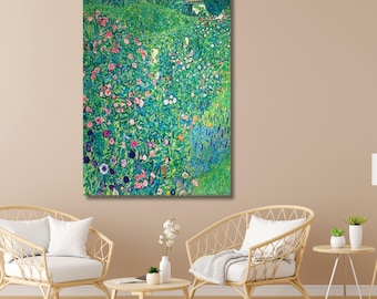 Gustav Klimt Garden Landscape Canvas art,Gustav Klimt Italian Garden Exhibition Poster Gustav Klimt Painting Flower Garden Klimt Museum Art