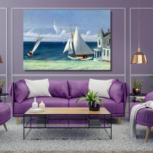 Edward Hopper Kamers aan zee (1951) Canvas muurdecoratie Edward Hopper print, Edward Hopper muurkunst, Edward Hopper tentoonstellingsprint kunstwerk