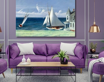 Edward Hopper Rooms by the Sea (1951) Canvas Wall Art Edward Hopper print, Edward Hopper wall art, Edward Hopper exhibition print work art