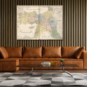 Folha do Oriente Médio do Atlas Cedid de 1803 Tela de Arte de Parede Reprodução do Oriente Médio Mapa de arte de parede Impressão em tela Arte de decoração para casa Galeria de presentes